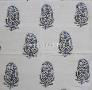 Algodón puro 120gsm Tela de impresión india tradicional Técnica tejida Proceso de bloque de mano Diseño de rayas ligeras Camisas Cortinas - Product Image 3