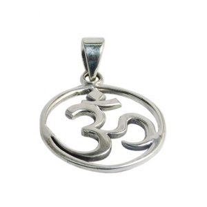 Hermosa Plata de Ley 925 Om Lord Silver Plain Pendant Hermosa joyería de plata de moda Colgantes y dijes de joyería fina - Product Image 1