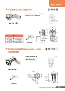 Tumpukan Pengisian Daya LM-705-3-SS dan Aplikasi Tiang Pintar Kunci Kait Cam Stainless Steel Kepala Segitiga