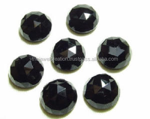Piedra preciosa suelta de cabujón calibrado semiprecioso redondo de corte de rosa de ónix negro Natural de 10mm a precio mayorista del fabricante - Product Image 1