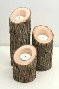 Wooden Tea <b>Light</b> Holder for Home Decor Acacia Wood Round Candle Holder Rustic with <b>Tree</b> Bark Candle Holder - Product Image 3