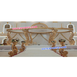 Mandap en bois sculpté à la main élégant pour mariage, ensemble de mandap en bois sculpté à la main traditionnel, mandap en bois sculpté pour mariage en Australie - Product Image 1