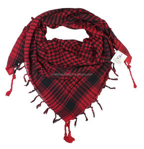 Craftshub Red Black Plaid Square Scarf Cotton Multifunctional Women's Scarf All Seasons Daily Use - Product Image 1