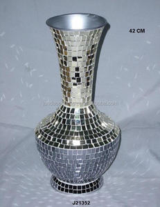 แจกันดอกไม้โมเสกแก้วบนฐานเหล็ก สำหรับงานแต่งงาน งานปาร์ตี้ ตกแต่งบ้าน คริสต์มาส - Product Image 2