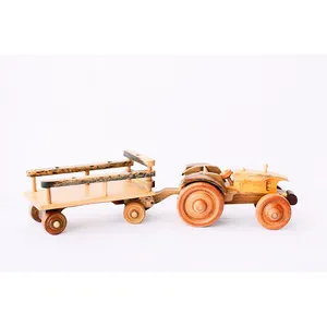 Unique wooden toy tractors wooden Trailer car toy for children gift WhatsApp: +84 961005832