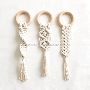 Anneaux de serviette en macramé noués à la main en pur coton durable décoration de table rond de serviette avec différents modèles d'Inde - Product Image 5