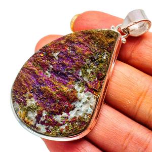 Nuevo último colgante de plata de ley 925 joyería fina Spectro Pyrite Druzy Gemstone ODM OEM proveedor mayorista - Product Image 1