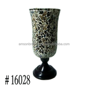 Bougeoir de salon en verre feuille design - Product Image 4
