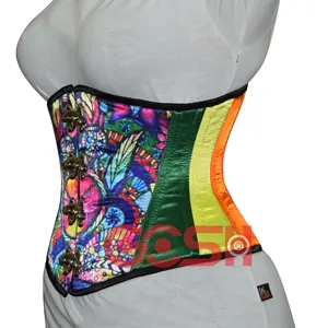 Corset COSH, sous-poitrine, à armatures en acier, imprimé numérique, satin sublimé, avec fermeture à boucle oscillante, pour le modelage de la taille, corset sexy - Product Image 1