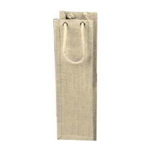 Bolsa de botella de vino de yute ecológica con asa de cuerda Saco de regalo de embalaje reutilizable biodegradable para marca, venta minorista y eventos - Product Image 2