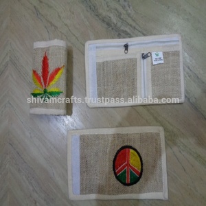 Nuevos diseños de bordado hecho a mano de cáñamo de algodón, carteras/monederos para hombres, proveedor mayorista de India - Product Image 1