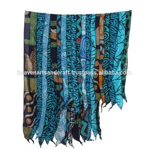 Foulards vintage en soie multicolore Sari patchs sari indien Écharpe réversible Écharpe rayée colorée Panneau en soie vintage Sari - Product Image 3