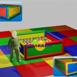 Aire de jeu pour piscine de balles 1.4x1.4x0.6 mètres, dispositif softplay pour enfants - Product Image 4