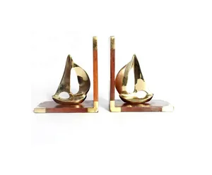 Bookend פליז ספינה ראווה עבור עיצוב הבית