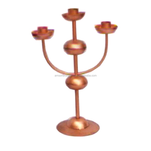 Classic Design Handmade Candle Holder Simple Home Table Decor Rose <b>Gold</b> 3 Arm <b>Candelabra</b> - Product Image 1