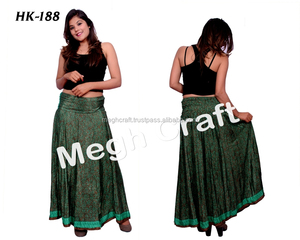 Hippie Boho largo ropa de moda, falda de gitana Bohemia Ibiza-Crepe de seda larga falda de baile - Product Image 1