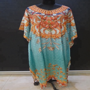 Caftán de poliéster con estampado Digital para mujer, Farasha, Jalabiya - Product Image 6