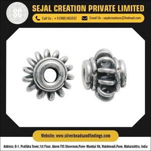 Perles en vrac en métal de couleur argent antique 925 en gros pour la fabrication de bijoux - Product Image 3