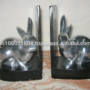 Serre-livres en aluminium Lapin Figurine en métal coulé Design Serre-livres durables pour la collection de livres - Product Image 2