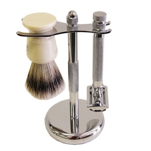 Kit de Afeitadora Manual Desechable Clásica Profesional de Doble Hoja, Juego de Navaja de Afeitar Recta en Caja, Cepillo para Barba, Correa de Afilado, Barbero - Product Image 4