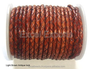 Natural <b>Leather</b> Braided Bolo <b>Leather</b> <b>Cords</b> 3mm 4mm, 5mm and 6mm Sizes in Various Colors From Excel Exports - Product Image 6