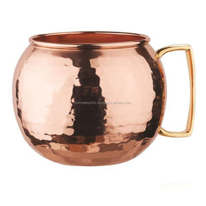 Taza de cobre martillado de 18 oz de estilo americano, tazas de cerámica de 500ml ecológicas, juego de caja de cerveza perfecta para regalo de fiestas en casa - Product Image 1