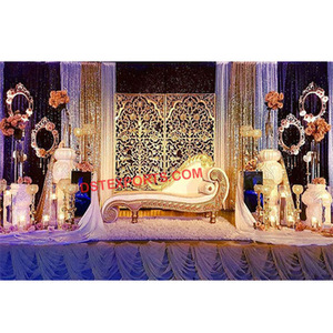 Conjunto de decoración de escenario de boda india, conjunto de escenario de recepción musulmana exclusiva árabe - Product Image 1