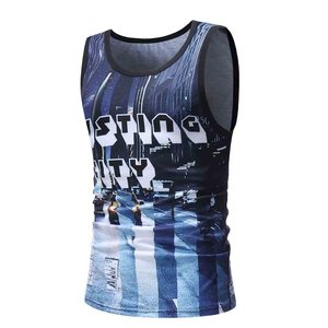 Camiseta sin mangas de gimnasio para hombre, nueva moda, sublimación, venta al por mayor - Product Image 5