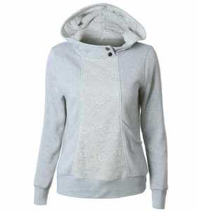 SHEMAX 2024 Sudadera con capucha de invierno Tela anticontracción de alta calidad Nuevo diseño de empalme de encaje de moda Superventas OEM Tallas XL 6XL - Product Image 1