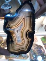 Agate ovale brésilienne de grande taille de haute qualité pierre semi-précieuse artisanat cristal artisanat tranche d'agate