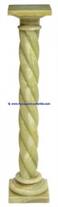 Colonne de piédestal en onyx vert poli de 14 \ "x 30 \" marbre vert afghan - Product Image 3