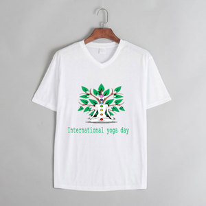 Camisetas de Yoga de patrón sólido personalizable tipo tejido - Product Image 1