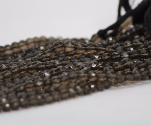 4mm Natural Smoky Quartz Faceted Round Balls Gemstone <b>Beads</b> Strand Buy <b>Direct</b> From Stones Supplier at Wholesale Dealer Price - Product Image 2