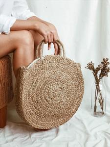 Elección caliente Bolso de mano de paja de alta calidad Estilo moderno Cadenas naturales Decoración Botón Cremallera Precio al por mayor 1001 Pueblos artesanales - Product Image 4