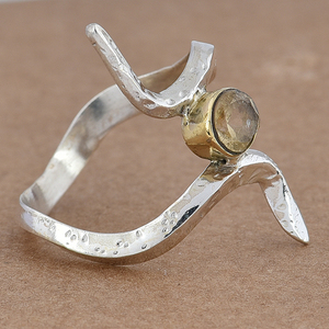 Piedra preciosa de citrino facetada redonda, anillo de diseñador de Plata de Ley 925, joyería plateada, ajuste de bisel, anillo de moda para mujer. - Product Image 2