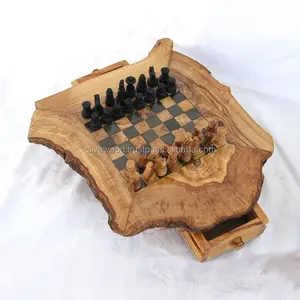 Olive wood chess board, Wooden Chess Board