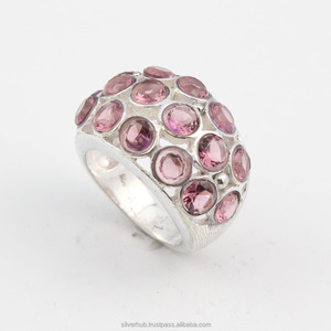 2025 nuevos anillos hechos a mano de piedras preciosas de cuarzo rosa Natural de Plata de Ley 925 únicos joyería para mayorista - Product Image 1