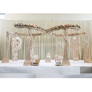 Modern <b>Butterfly</b> Style Hand-Carved Wooden Mandap Professional Indian Wood for Wedding or Maharaja Ceremony Australia event <b>decor</b> - Product Image 1