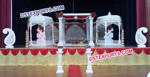 Décoration de mandap de mariage en fleurs romaines, fabrication de mandap de mariage, décoration de mandap de mariage en fibre, décoration d'événements au New Hampshire - Product Image 3