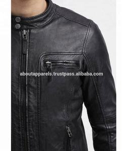 Nueva chaqueta de piel de oveja transpirable de invierno para hombre ajustada a la moda personalizada barata con estilo - Product Image 4