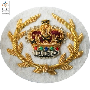 Badge de couronne brodé sur mesure en fil et en bullion, vente en gros, badge de blazer, badge de couronne brodé à la main, artisanat textile - Product Image 2
