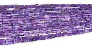 Février pierre de naissance 1 brin naturel bleu améthyste pierre précieuse forme rectangulaire lisse Briolette perles en gros - Product Image 5