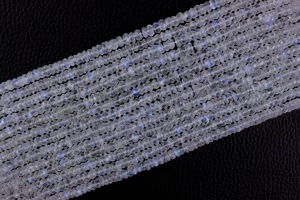 Genuino Fuego Azul Arco Iris piedra lunar Rondelle cuentas piedra preciosa facetada para la fabricación de joyas hechas a mano incluye collar - Product Image 2