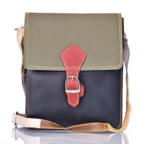 Vente en gros faite à la main 100% sacs à bandoulière latéraux en cuir véritable multicolore sacs à bandoulière demi-rabat sacs à bandoulière pour femmes - Product Image 4