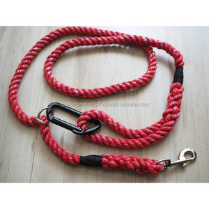 Laisse pour chien avec poignée en cuir Laisse en corde de coton Fabricant d'accessoires pour animaux de compagnie Grossiste Meilleur prix - Product Image 6