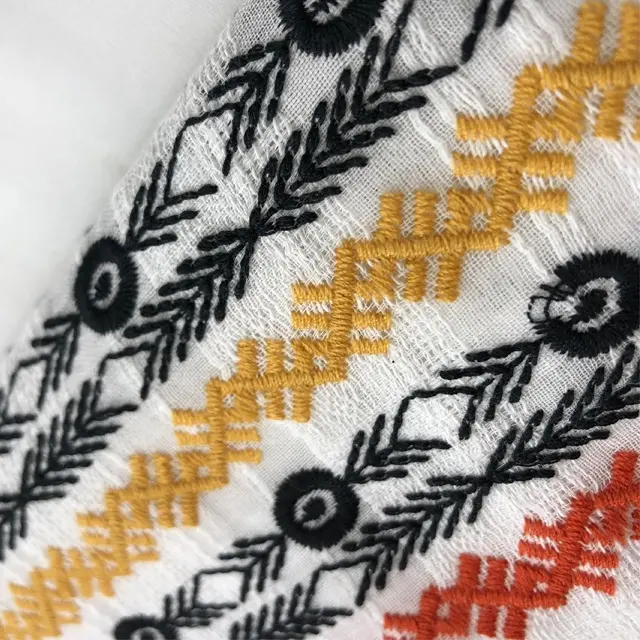 Tela para bordar, nuevo estilo, multicolor, a la moda, 100% algodón, base de crepé