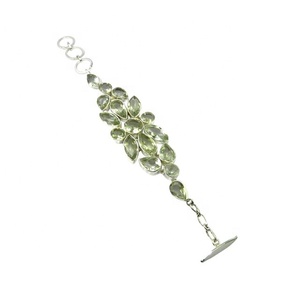 925 Bracelet en argent Sterling vert améthyste pierre précieuse attrayant Vintage Design émeraude coupe unisexe fantaisie bijoux en argent cadeau elle - Product Image 1