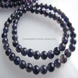 Perles de pierre perles d'iolite bleue bijoux en pierre collier de cristal de guérison pierres précieuses lisses en vrac perles de cristal naturel grossiste - Product Image 6