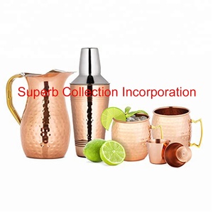 Jarra de cobre y juego de cóctel hecho a mano, venta directa de fábrica, OEM, nuevo diseño - Product Image 2