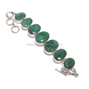 Bracelet en pierres précieuses émeraude naturelle fine bijoux pour femmes produit en vrac fabriqué à la main qualité fine - Product Image 1